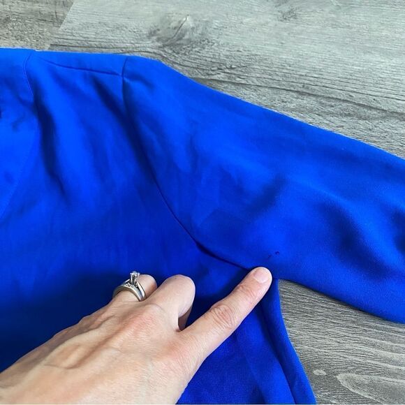 Express Blouse Top XS Cobalt Blue Chiffon Light Flowy - Picture 11 of 13